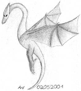 Pencil drawing of a wyvern