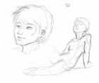 Character sketches of Nico - one portrait, one sitting pose