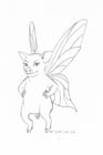 Pencil sketch of a cartoon pig with fairy wings.