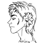 outline drawing of an elf with leaf-shaped ears