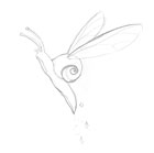 A snail flying with the help of a pair of insect wings