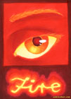 Drawing of the eye of a fire elemental.